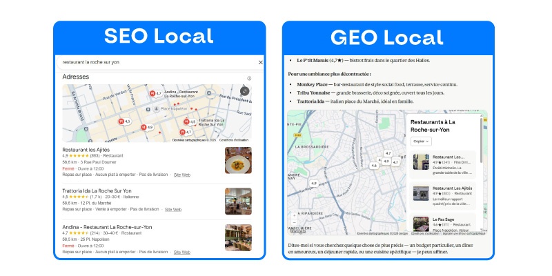 Différence entre le SEO et le GEO