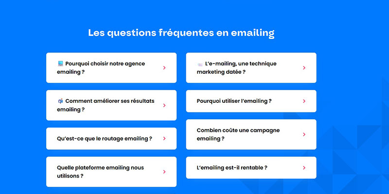 FAQ dans des pages stratégiques