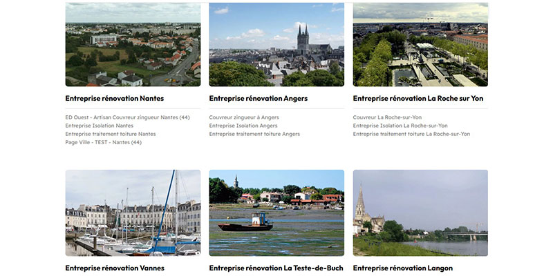 Pages villes ciblées pour le GEO local