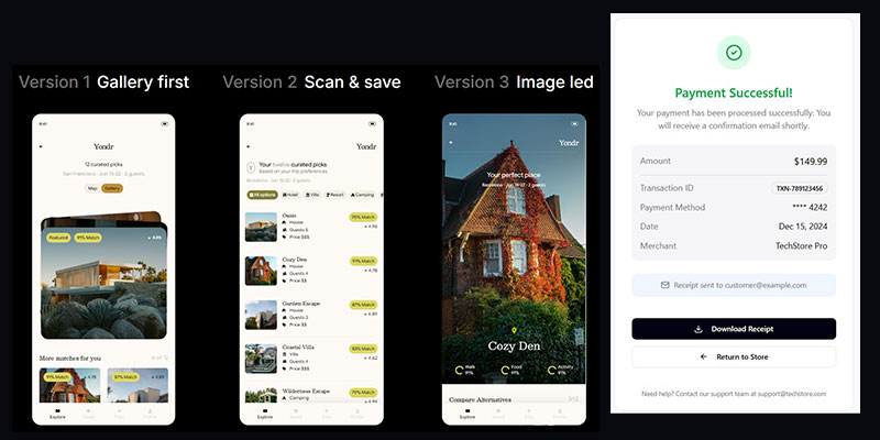 Exemples de landing pages faite avec l'IA
